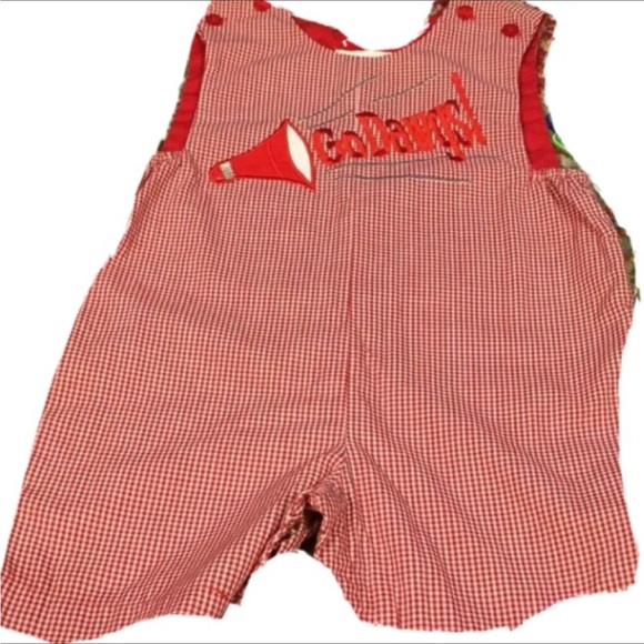 Red Reversible gingham short Jon Jon - Picture 2 of 2